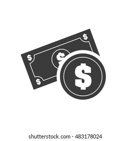 bills money with finace icon vector illustration design