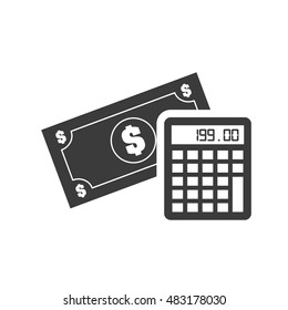 bills money with finace icon vector illustration design