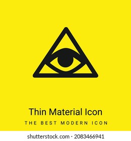 Bills Symbol Of An Eye Inside A Triangle Or Pyramid minimal bright yellow material icon