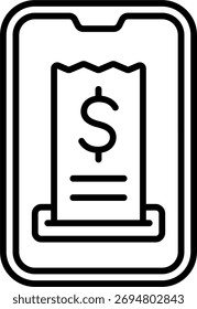 Projeto vetorial de contas em estilo moderno, gestão financeira e conceito de pagamento mensal, ilustração de despesa de orçamento. Ícone de Linha