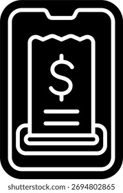Rechnungen Vektordesign im modernen Stil, Finanzmanagement und monatliches Zahlungskonzept, Budgetspesenabbildung. Glyphensymbol