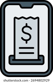 Bills vector design in modern style, financial management and monthly payment concept, budget expense illustration. Filled Line Icon