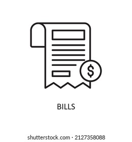 Bills Vector Outline Icon Design illustration. Fintech Symbol on White background EPS 10 File