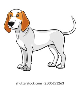 Billy Dog breed vector illustration isolated on white background in cartoon style.