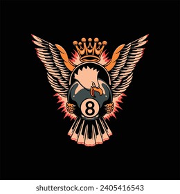 billyards eagle tattoo vector design