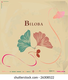 biloba vintage illustration