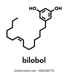 Bilobol ginkgo biloba molecule. Skeletal formula.