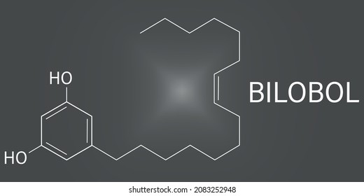 Bilobol ginkgo biloba molecule. Skeletal formula.	