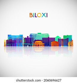 Biloxi, Mississippi skyline silhouette in colorful geometric style. Symbol for your design. Vector illustration.