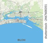 Biloxi, Mississippi, United States map poster art