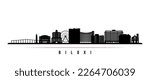 Biloxi skyline horizontal banner. Black and white silhouette of Biloxi Beach, Mississippi. Vector template for your design. 