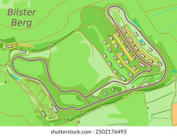 Circuito de Bilster Berg, Alemania mapa arte de póster