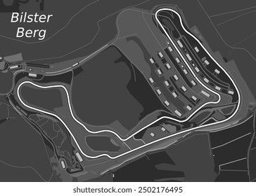 Circuito de Bilster Berg, Alemania mapa arte de póster