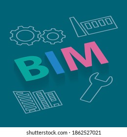 BIM (Building Information Modeling) -vector illustration