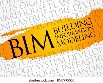 BIM - Building Information Modeling word cloud, business concept