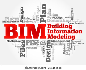 BIM - building information modeling word cloud, business concept