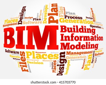 BIM - building information modeling word cloud, business concept