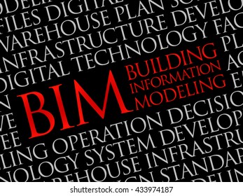 BIM - building information modeling word cloud, business concept