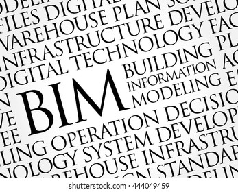 BIM - building information modeling word cloud, business concept