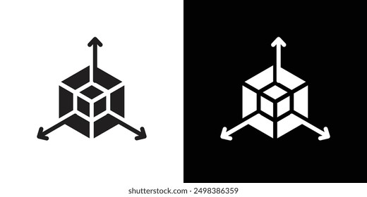 Bim icon flat line symbol set.