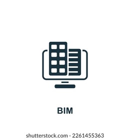 BIM icon. Monochrome simple sign from digitalization collection. BIM icon for logo, templates, web design and infographics.