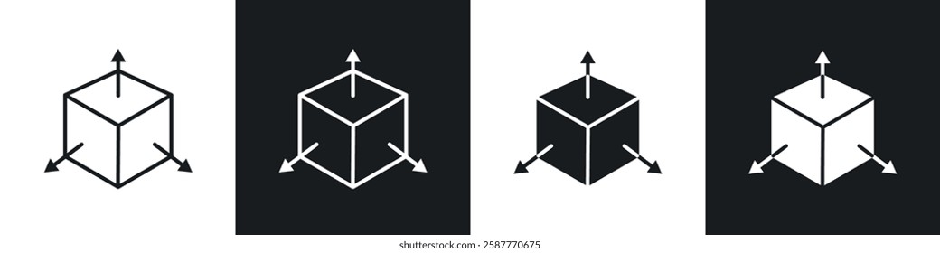 Bim icon set black and white colors. Graphic Vector icons pack