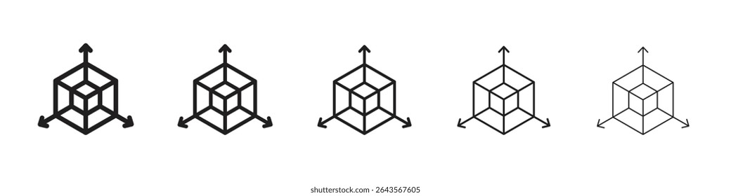 Bim icon vector outline set illustration sign
