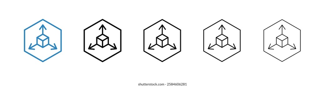 Bim icons in five different stroke sizes