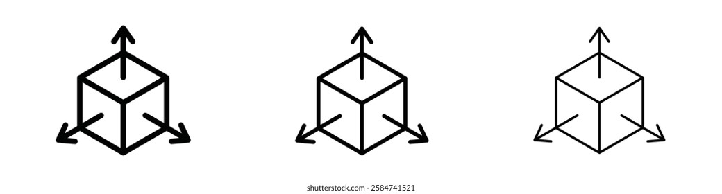 Bim icons in three different stroke lines