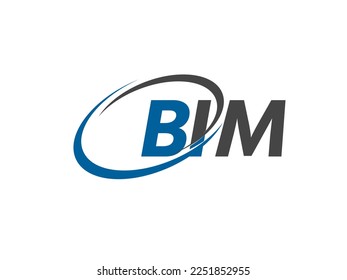 Letra BIM diseño creativo elegante del logo de swoosh