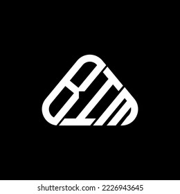 Diseño creativo del logotipo de la letra BIM con gráfico vectorial, logotipo BIM sencillo y moderno en forma de triángulo redondo.