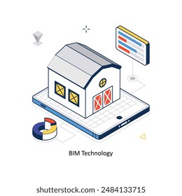 Bim Technology concept vector isometric style stock illustration. EPS file