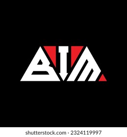 BIM Dreiecksbuchstabe Logo Design mit Dreiecksform. BIM Dreieck Logo Design Monogramm. BIM Dreieck Vektor Logo Vorlage mit roter Farbe. BIM-Dreieckslogo Einfaches, elegantes und luxuriöses Design