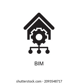 BIM vector Solid Icon Design illustration. Digitalization and Industry Symbol on White background EPS 10 File