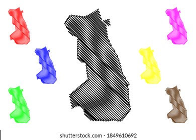 Bimbo City (Central African Republic, CAR, Ombella-M'Poko Prefecture) map vector illustration, scribble sketch City of Bimo map