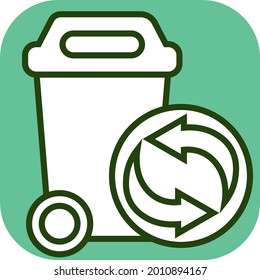 Bin and arrows, illustration, vector on a white background.