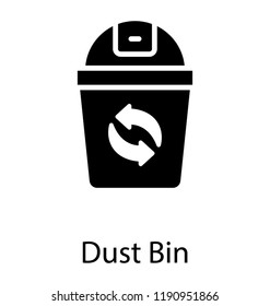 Bin with attached lid  conceptualizing recycle bin icon