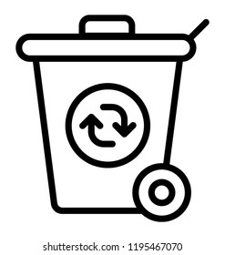 Bin with attached lid  conceptualizing recycle bin icon