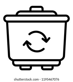 Bin with attached lid  conceptualizing recycle bin icon