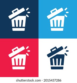 Minimaler Symbolsatz für Bin blau und Rot mit vier Farben