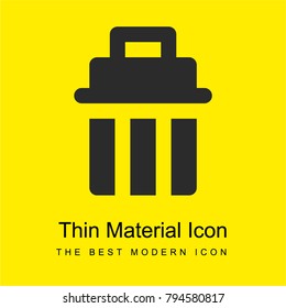 Bin bright yellow material minimal icon or logo design