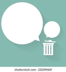 Bin with bubble talk.