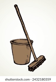 Bin for cleaning. Vector drawing