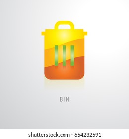 bin colour gradation Yellow. orange. red. modern design vector illustration. on a White Background. Icon. logo. Symbol.