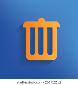 Bin design on blue background,clean vector