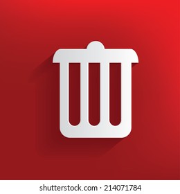 Bin design on red background,clean vector