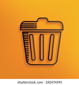 Bin design on yellow background,clean vector