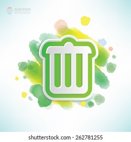 Bin design,water colour design,clean vector