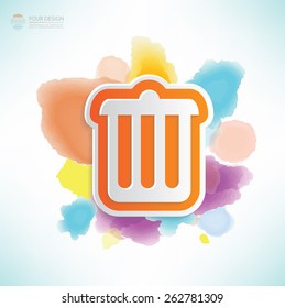 Bin design,water colour design,clean vector
