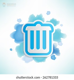 Bin design,water colour design,clean vector